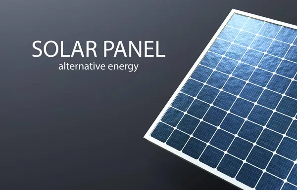 Solar Panel on black background. Alternative energy concept. 3d-rendering