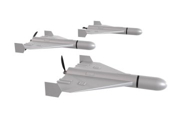 Beyaz arka planda izole edilmiş askeri hava araçları. 3d oluşturma