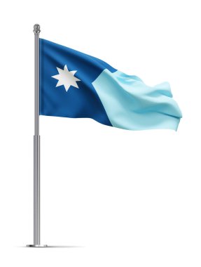 Minnesota bayrağı - ABD eyaleti - beyaz arka planda izole edilmiş. 3d oluşturma