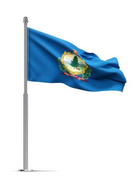 Vermont bayrağı beyaz arka planda izole edilmiş. ABD eyaleti. 3d oluşturma