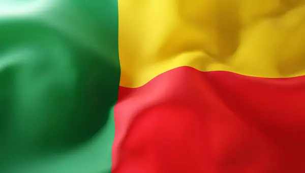 stock image Flag of Benin. Close Up. 3d-rendering