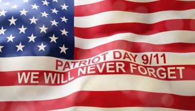 09.11.2001 Amerikan Vatanseverlik Günü afişi. 3d oluşturma