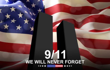 09.11.2001 Amerikan Vatanseverlik Günü afişi. Asla unutmayacağız.