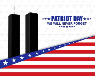 09.11.2001 Amerikan Vatanseverlik Günü afişi. EPS10 vektörü