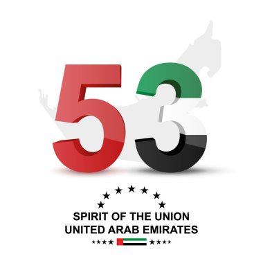 Birleşik Arap Emirlikleri Ulusal Günü 53. Ulusal Bayram için tebrik kartı. 2 Aralık 2024. EPS10 vektörü