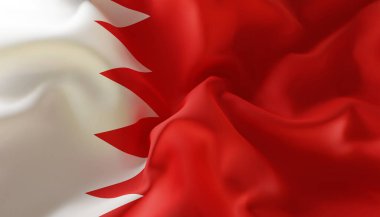 Bahreyn bayrağı. Yakın plan. 3d oluşturma
