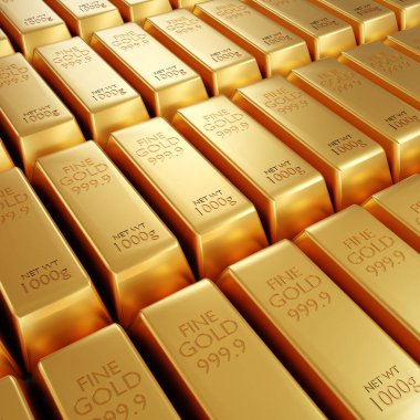 Altın külçeleri. Finansal konsept. 3d oluşturma