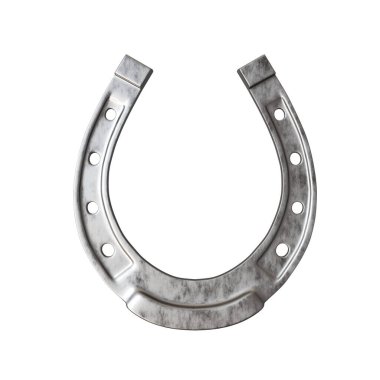Metal at nalı beyaz arka planda izole edilmiş. 3d oluşturma
