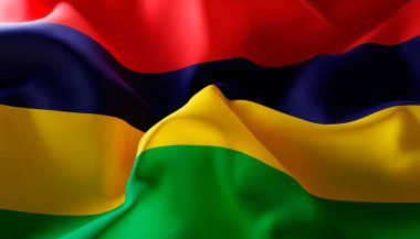 Mauritius bayrağı. Yakın plan. 3d oluşturma