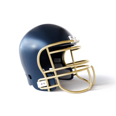 Beyaz arka planda izole edilmiş Amerikan futbol kaskı. 3d oluşturma