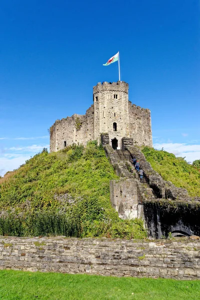 Norman Keep Castelo Cardiff Cardiff Glamorgan País Gales Reino Unido Imagem De Stock