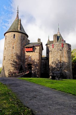 Castell Coch veya Castle Coch - Kızıl Kale, Tongwynlais, Cardiff, Galler, Birleşik Krallık, Avrupa - 15 Ekim 2022