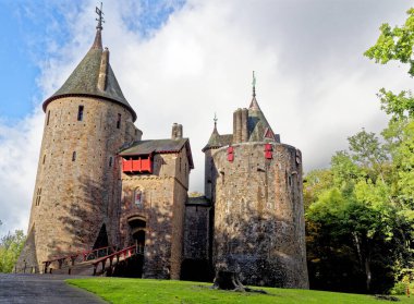 Castell Coch veya Castle Coch - Kızıl Kale, Tongwynlais, Cardiff, Galler, Birleşik Krallık, Avrupa - 15 Ekim 2022