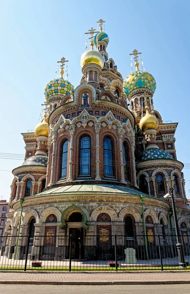 Aziz Petersburg Rusya Dökülen Kan Üzerine Kurtarıcımızın Kilisesi Nin Süslü — Stok fotoğraf