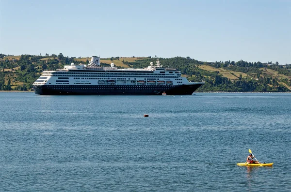 Zaandam Cruise Loď Golfo Ancud Ostrově Chilo Castro Město Ostrově — Stock fotografie