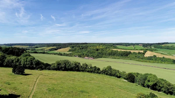 Aerial View West Wycombe Landscape Dashwood Mausoleum Hill West Wycombe — Stock Photo, Image