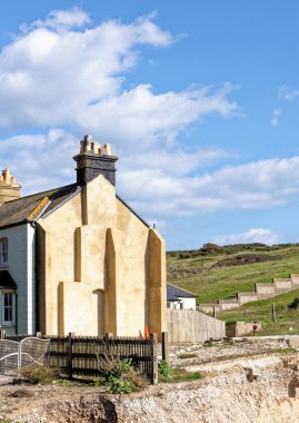 Seven Sisters to Birling Gap 'teki ev İngiltere' nin güney kıyısında Eastbourne ve Seaford arasında yer alıyor. Doğu Sussex, Güney İngiltere, Birleşik Krallık