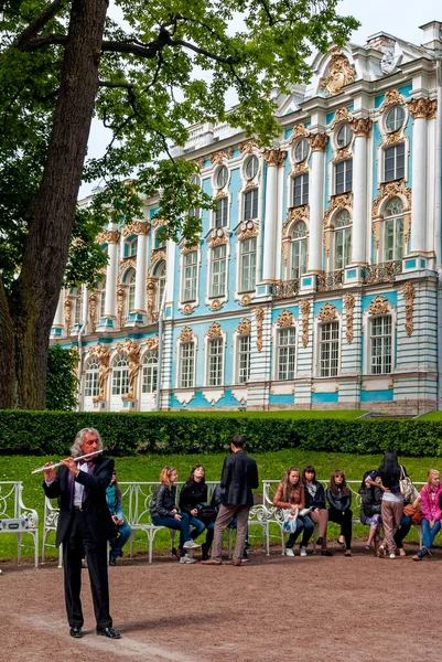 Giocatore Flauto Catherine Palace Park Situato Nella Città Tsarskoye Selo — Foto Stock
