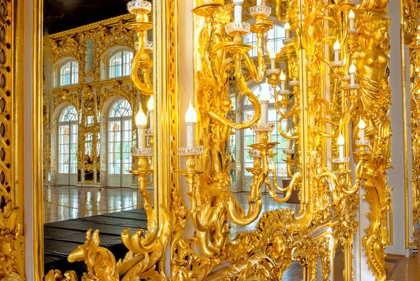 Wielka Sala Pałacu Katarzyny Carskie Selo Puszkin Petersburg Rosja Czerwca Obrazek Stockowy