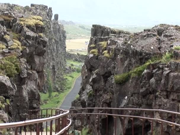 Park Narodowy Islandia Thingvellir Lista Światowego Dziedzictwa Unesco Rozdzielenie Dwóch — Wideo stockowe
