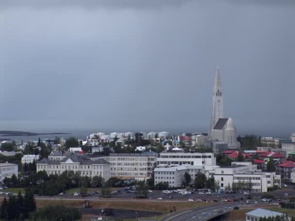 Reykjavik Islândia Verão Marco Proeminente Capital Islandesa 2012 — Vídeo de Stock