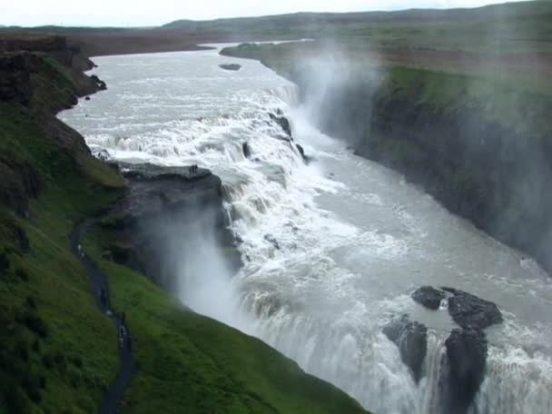 Islandia Golden Circle Gullfoss Golden Falls Europe Travel Destination 2012 — Vídeo de stock