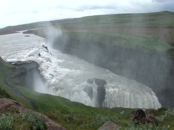Islândia Golden Circle Gullfoss Golden Falls Destino Viagem Europa 2012 — Vídeo de Stock