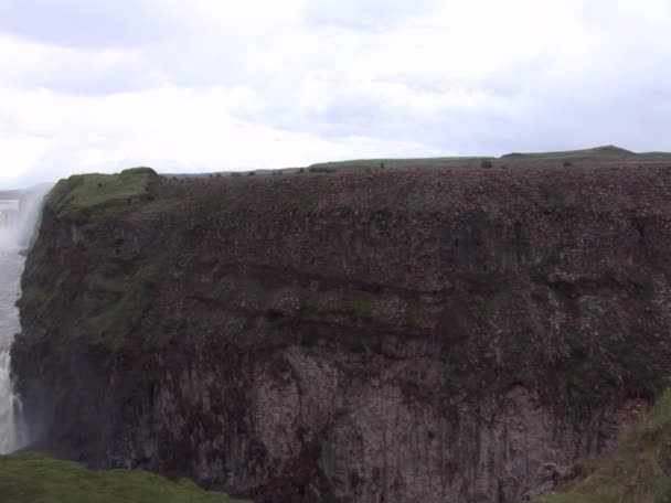 Золотой Круг Исландии Gullfoss Золотые Водопады Туристическое Направление Европы 2012 — стоковое видео