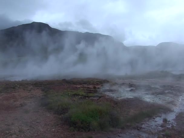 Iceland Geysir Golden Circle Europe Travel Destination Most Famous Sights — Stock Video