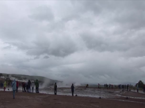 Izland Geysir Arany Kör Európa Utazási Célállomás Sziget Leghíresebb Látnivalói — Stock videók