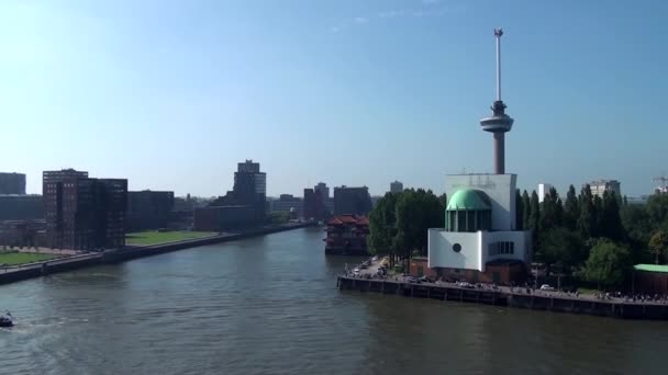 Pays Bas Rotterdam Remorqueur Éclaboussant Eau Nieuwe Waterweg New Waterway — Video