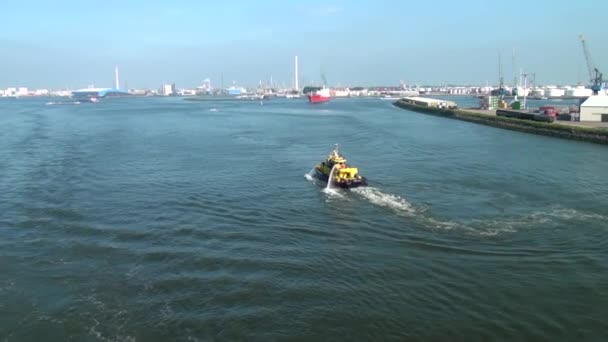 Die Niederlande Rotterdam Schlepper Planschen Wasser Nieuwe Waterweg New Waterway — Stockvideo