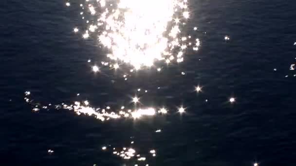 Sea Bright Sparkles Light Water Moonlight Deep Blue Sea Water — Video