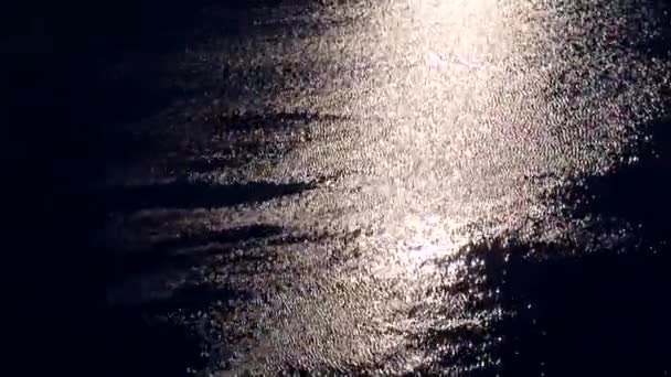 Zee Helder Fonkelt Licht Water Maanlicht Diep Blauw Zeewater Met — Stockvideo