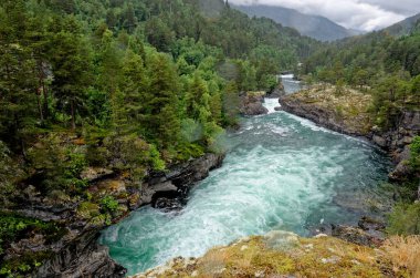 Travel destination Norway. Jostedalsbreen National Park - Waterfall - Europe travel destination Norway 12th of June 2012