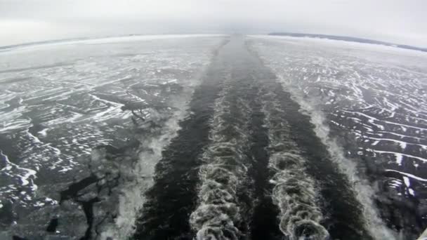 Sail Away Icy Gulf Finland Close Entrance Helsinki Port Landscape — Stock Video