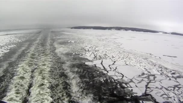 Odplout Ledovém Zálivu Finska Blízkosti Vchodu Helsinského Přístavu Krajina Pohled — Stock video