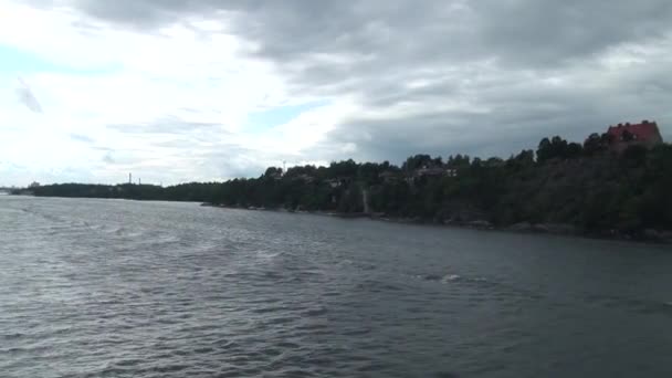 Vista Del Mar Báltico Suecia Navega Archipiélago Estocolmo — Vídeos de Stock
