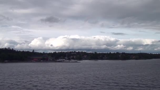 Вид Балтійське Море Швеція Саїл Архіпелаг Стокгольм — стокове відео