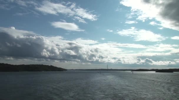 Blick Auf Die Ostsee Schweden Segel Weg Stockholmer Archipel — Stockvideo