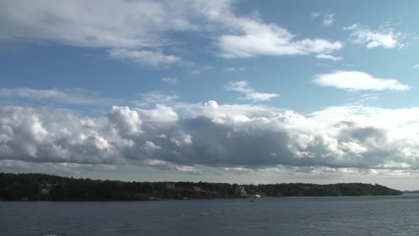 Vista Del Mar Báltico Suecia Navega Archipiélago Estocolmo — Vídeo de stock