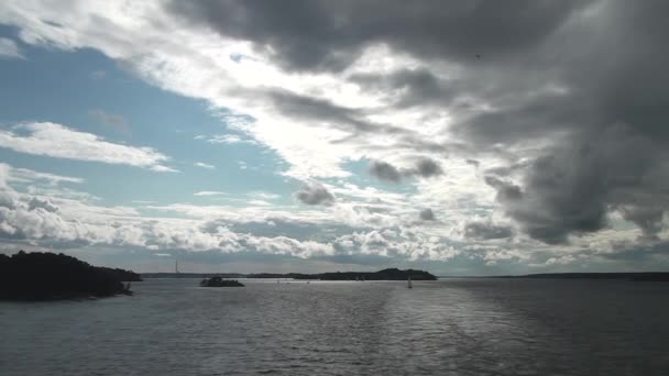 Widok Morze Bałtyckie Szwecja Odpłyń Archipelag Sztokholmski — Wideo stockowe