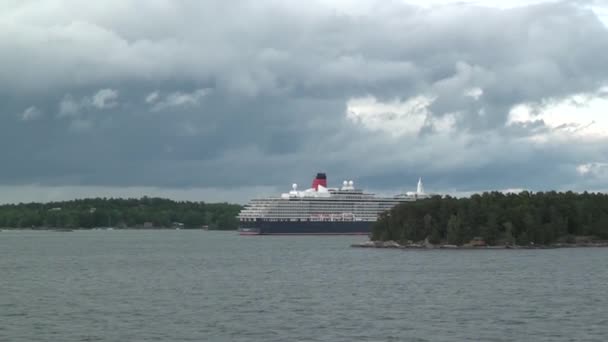 Vue Sur Mer Baltique Suède Cunard Queen Mary Cruiseferry Naviguez — Video