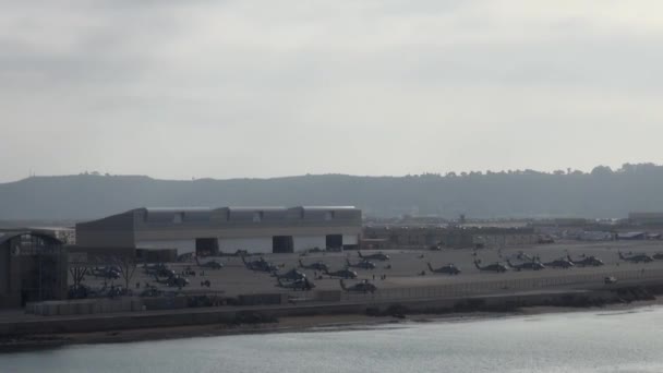 Utsikt Över Marinbasen Coronado San Diego Kalifornien Usa — Stockvideo
