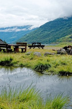 Avrupa 'nın kuzeyine seyahat: Flam manzarası, Norveç. Flam 'deki Norveç manzarası çok güzel. 15 Temmuz 2012