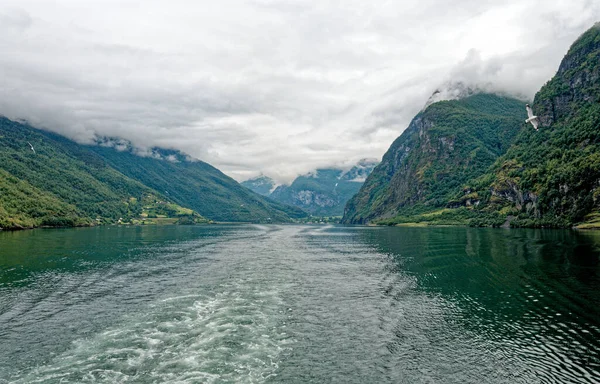 Destination Nord Europe Vue Sur Aurlandsfjord Approche Flaam Norvège Belle — Photo