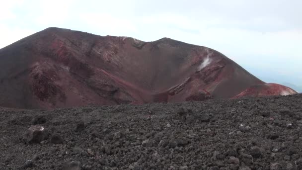 Etna Vulkán Catania Tartomány Szicília Olaszország Tájkép Etna Vulkán Lejtőjén — Stock videók