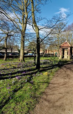 Lytham, Lytham St Annes, Fylde Coast, Lancashire İngiltere 'deki Lytham Memorial Park - 24 Şubat 2023