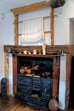 Tudor Evi Müzesi Worcester 'da Viktorya mutfağı, Worcestershire, İngiltere - 28 Ocak 2023