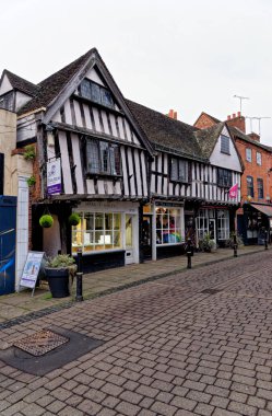 Worcester, Worcestershire 'daki Keşiş Sokağı, İngiltere - 28 Ocak 2023.
